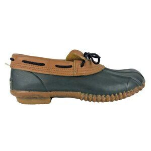 Sporto Womens Brown Blue Leather Lace Up‎ Low Top Casual Duck Shoes Size US 9